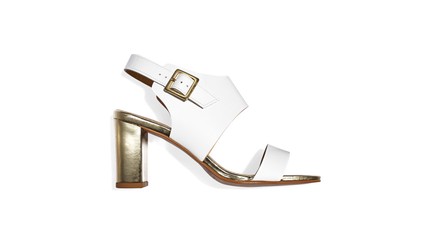 Comfortable Heels - White and Gold Slingback Heel
