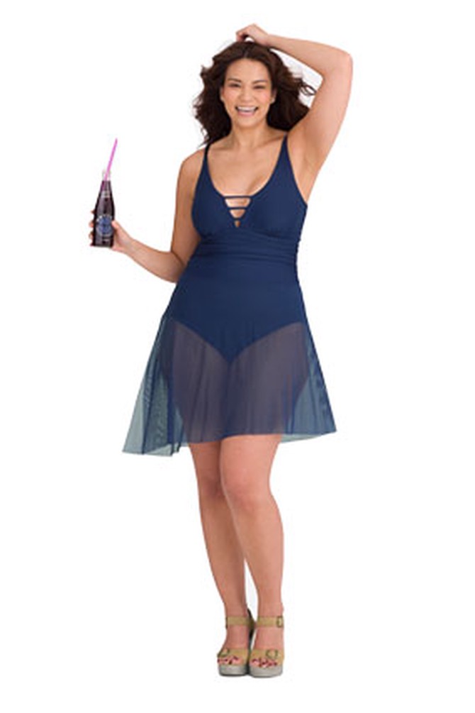 swimsuit with matching coverup  Plus size swimwear, Swimsuits
