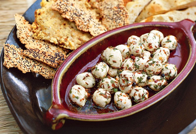 Toasted Cumin and Roasted Garlic Cream Cheese with Flatbreads