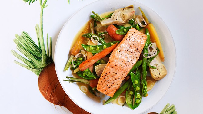 Roasted Salmon with Spring Vegetables