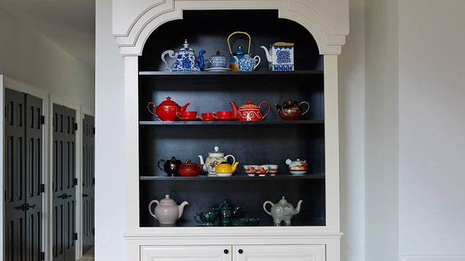 Teapot cupboard in Iyanla Vanzant's house