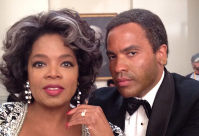 Oprah Winfrey and Lenny Kravitz