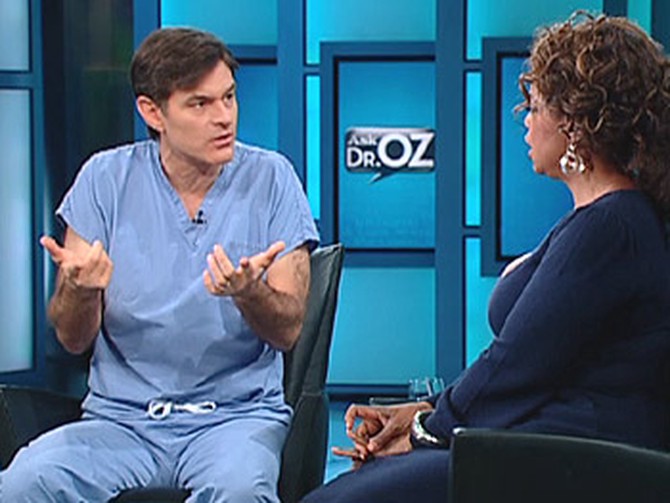 Dr. Oz says to use vinegar on a jellyfish sting.