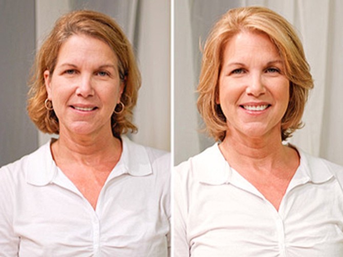 Pam before and after her makeover